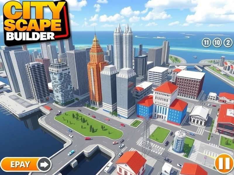 City Scape Builder scene showing a mix of religious buildings, street food stalls, and traditional clothing