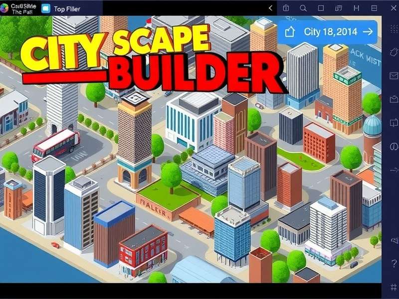 City Scape Builder mid-game city with schools, clinics, public transport, and a heritage zone