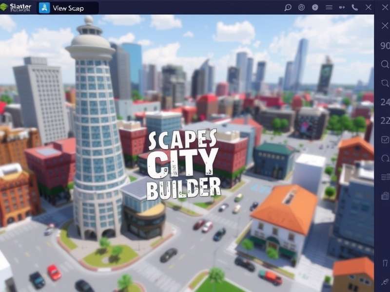 City Scape Builder game banner showing a vibrant Indian city with mix of modern and traditional buildings